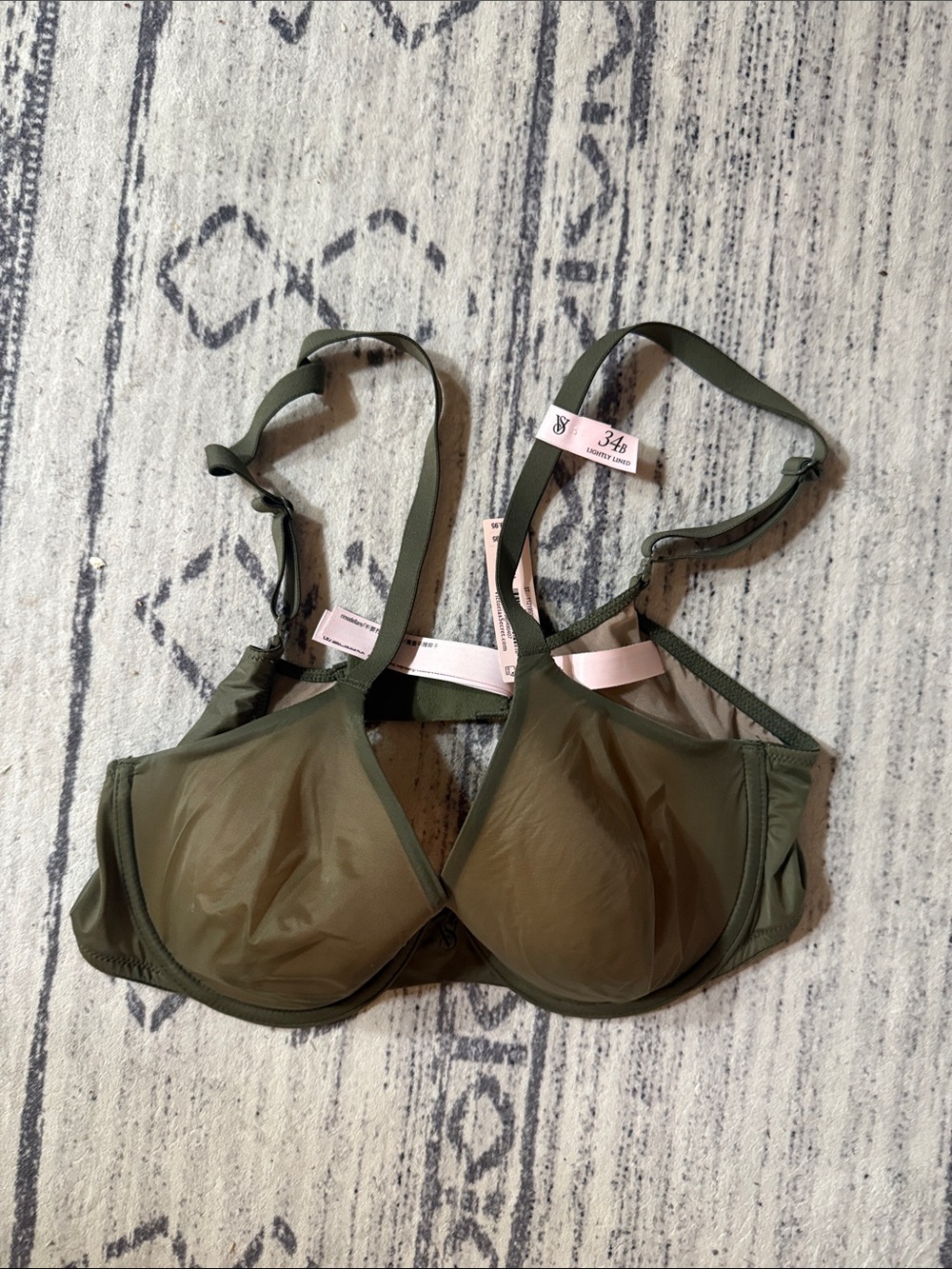 Victoria's Secret Olive Green Sheer Underwire Bra
